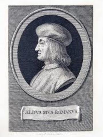 Aldus Manutius diseña el primer tipo cursivo