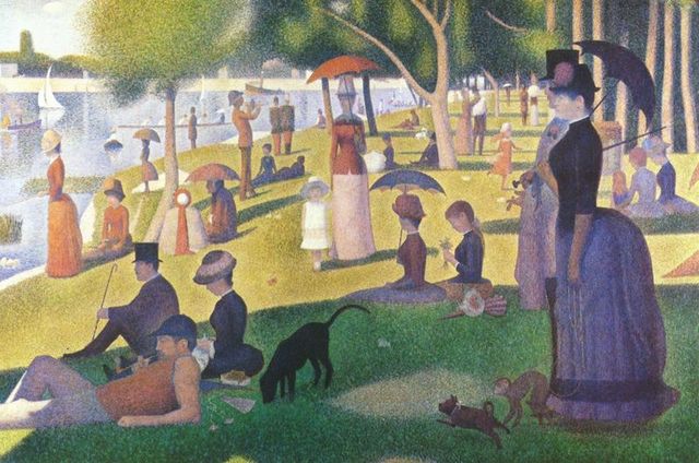 GEORGE SEURAT CREATES SUNDAY AFTERNOON ON "THE ISLAND OF LA GRANDE JATTE"