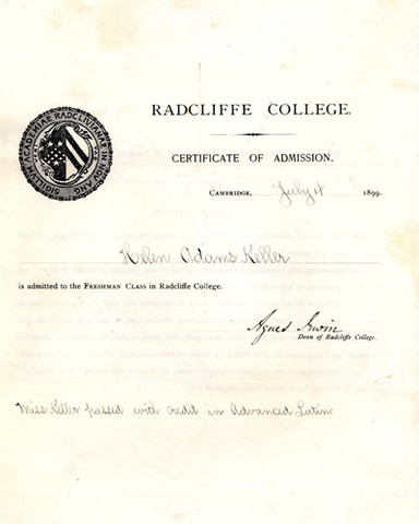 Helen becomes a member of the freshman class of 1904 at Radcliffe.