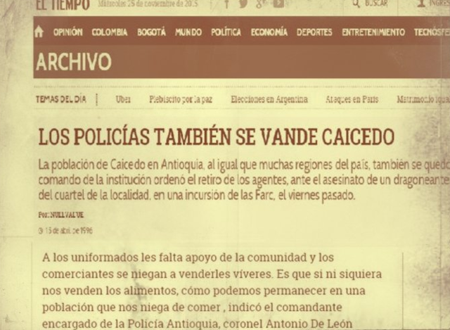 La Fuerza Pùblica es Retirada de Caicedo