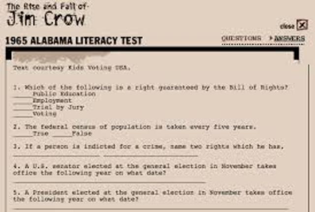 Laws to take voting rights from African-Americans
