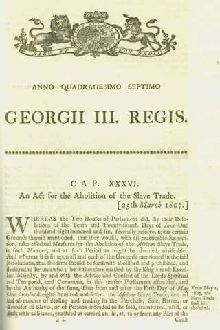Slave Trade is Abolished in British Colonies - CS