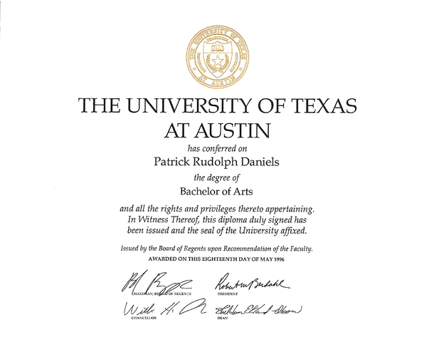 Gane Bachelor degree