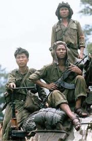 Communist guerillas begin an insurgency in South Vietnam