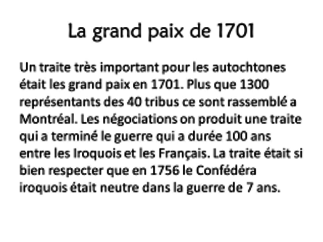 La grande paix de Montréal de 1701