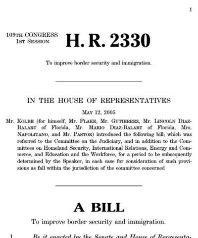 Secure America and Orderly Immigration Act