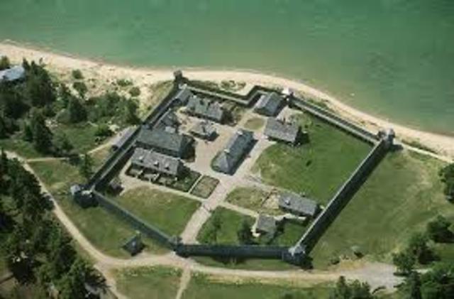 En 1715 le fort Michillimackinac était construit juste en dessous du lien entre Lac Huron et Lac Michigan.