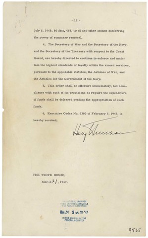President Truman issued Executive Order 9835( Loyalty Order)