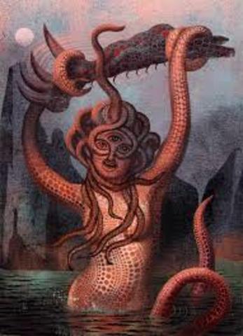 Grendel's mother comes to Herot