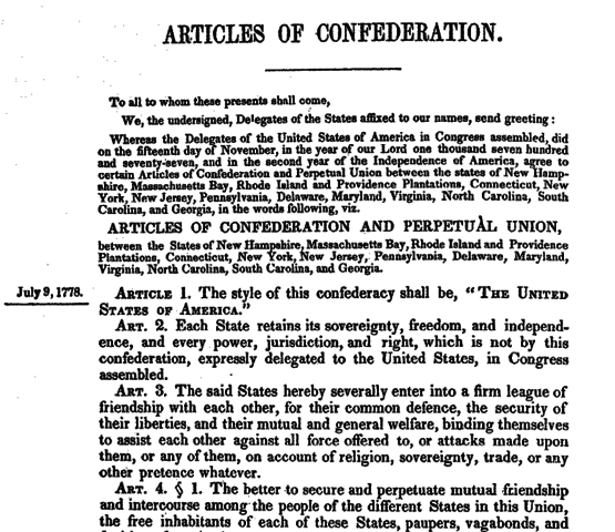 Articles of Confederation