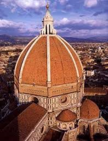 Brunelleschi constrói a cúpula da Catedral de Florença
