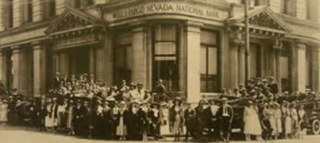 Banking Wells and Fargo Co.founded because of gold rush.