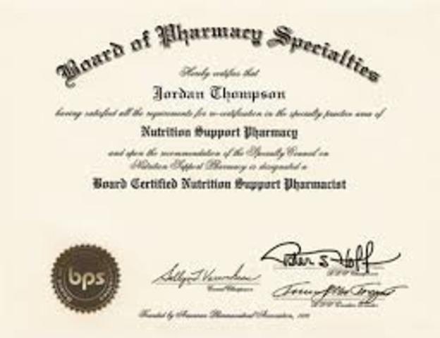 pharmacist certifacate