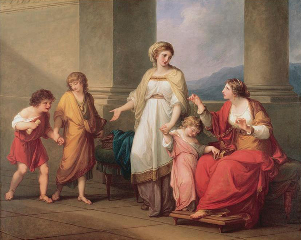 “Cornelia Point to Her Children as Her Treasures” by Angelica Kaufmann