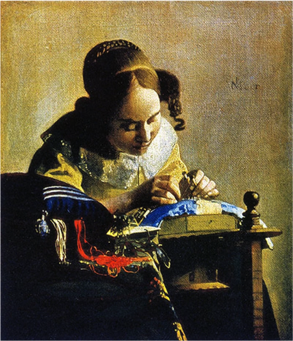 Painting of a lace maker