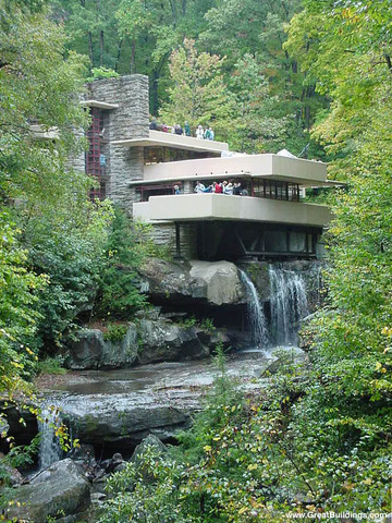Falling Water by Frank Lloyd Wright, at Ohiopyle, (Bear Run), Pennsylvania, 1934