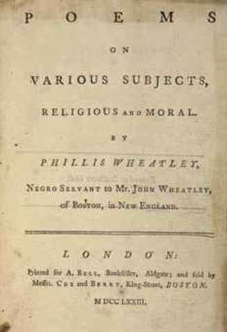 "Poems on Various Subjects, Religous and Morals,"