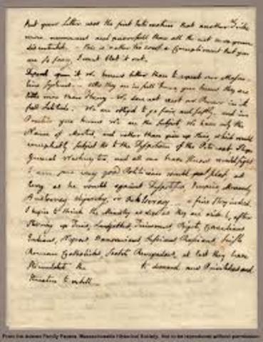 Letter written to John