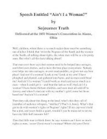 Sojourner Truth's "Ain't I a Woman?" speech
