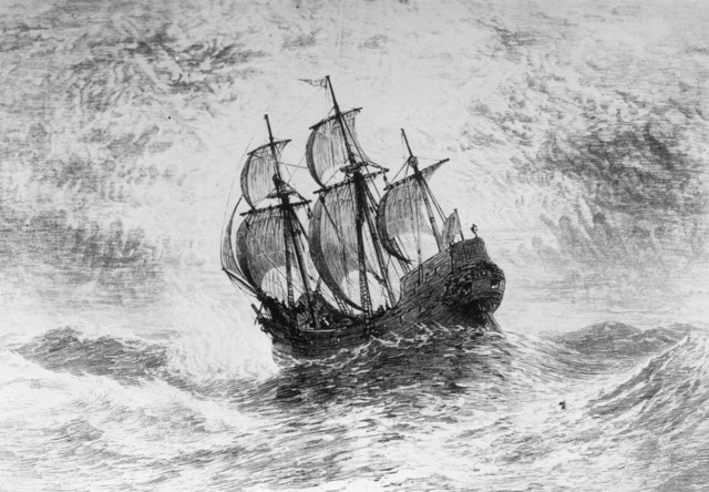 The pilgrims come to the USA