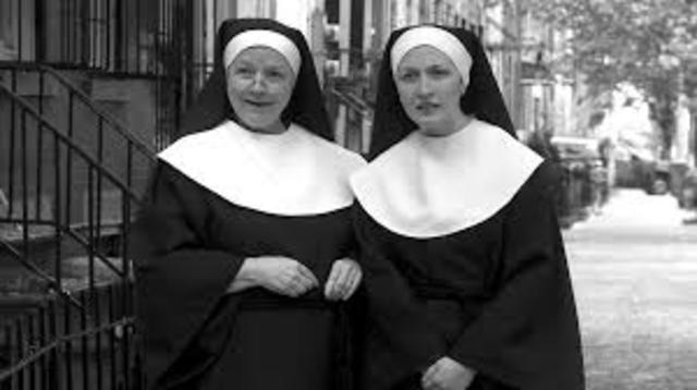 Two nuns and Holden ate breakfast together and shot the bull for a while.