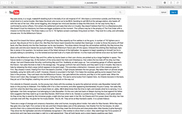 Youtube: Star Wars fanatic YouTube comment