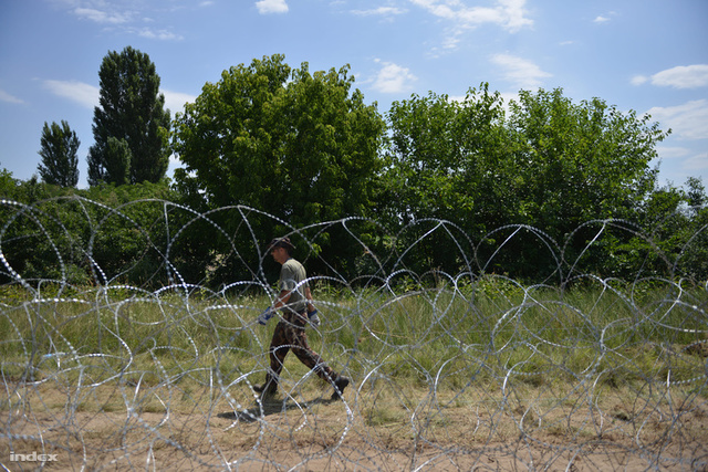 Építk a kerítést Ásotthalomnál