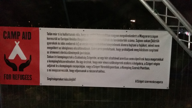 A Sziget a menekülteknek adja majd az elhagyott sátrakat