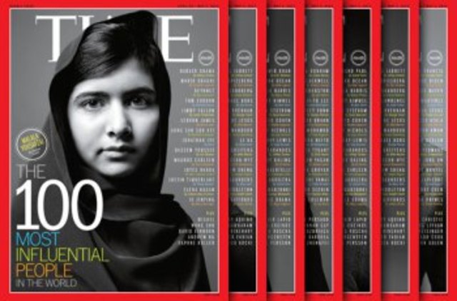 Malala is featured as one of the 100 Most Influential People in the World