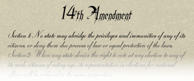 The 14th Amendment is adopted.