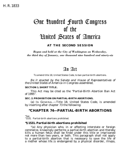 HR 1833 Bill is passed by Congress