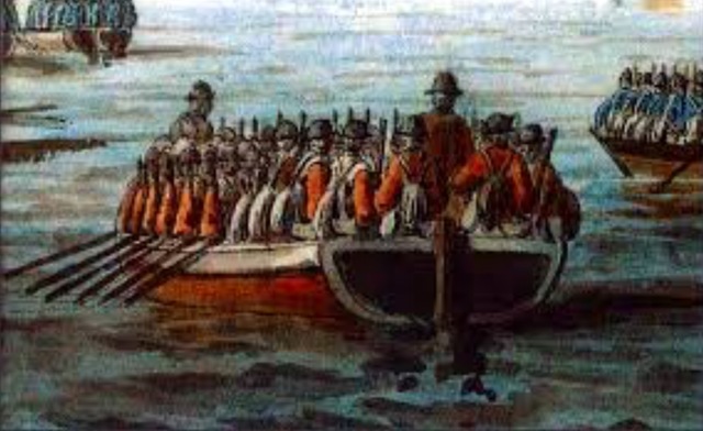 British Redcoats arrive in Long Island