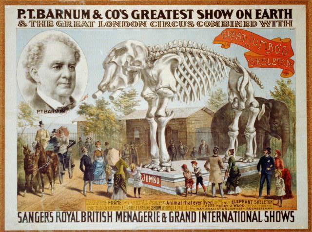 P.T. Barnum opens his three-ring circus