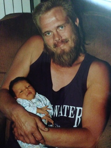Birth Picture: Me and my dad a few days after I was born