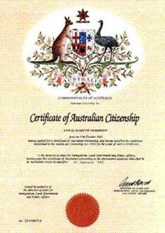 Became an Australian citizen