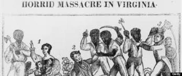 Nat Turner leads a slave revolt in Virginia