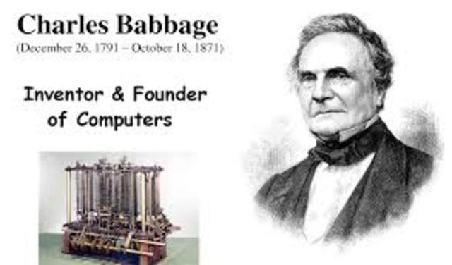 Charles  Babbge  (1792-1871) ideo  la primera  maquina  procesadora  de informacion.Ade augusta  Byron, ayudo  en el concepto de  la maquina.