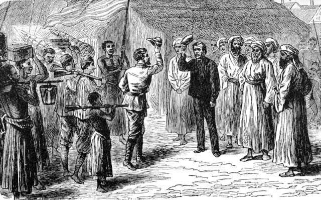 Henry Morton Stanley finds Dr. Livingstone