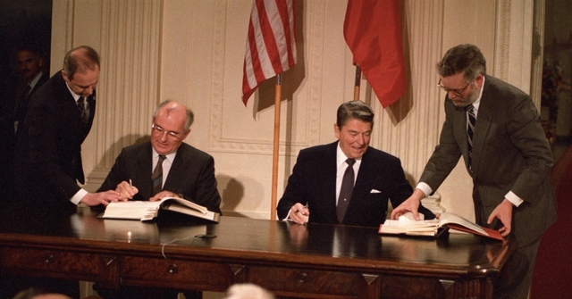 The signing of the Intermediate-Range Nuclear Forces (INF) Treaty