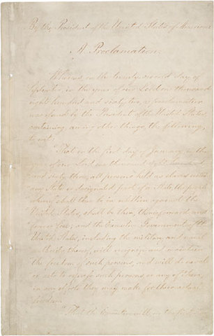 Emancipation Proclamation Signed