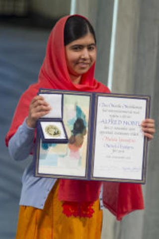 Malala Yousafzai Recieves a Nobel Peace Award