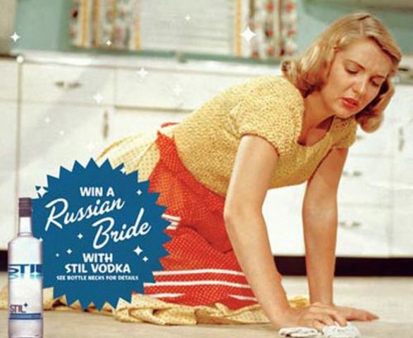 Vodka ad about Russian Bride