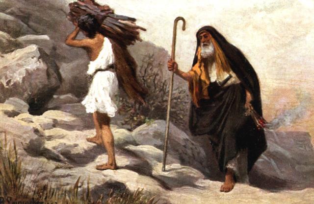 Abraham and Isaac go to mountain