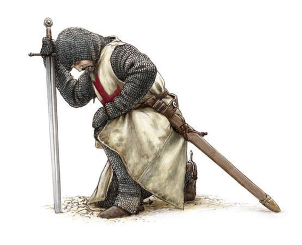 a meio do caminho, perto de Florença, o cavaleiro ficou doente.