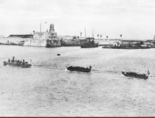 Marines estadounidenses toman el puerto de Veracruz.