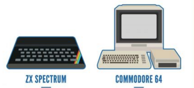 ZX SPECTRUM (bajo coste) COMMODORE 64 (modelo más vendido)