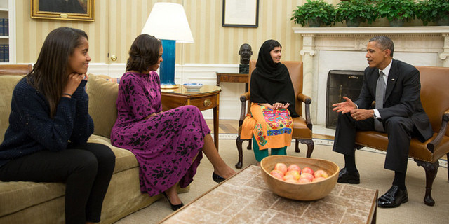 Met US President Bracak Obama and his family