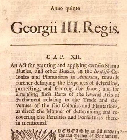 The Passage of the Stamp Act.