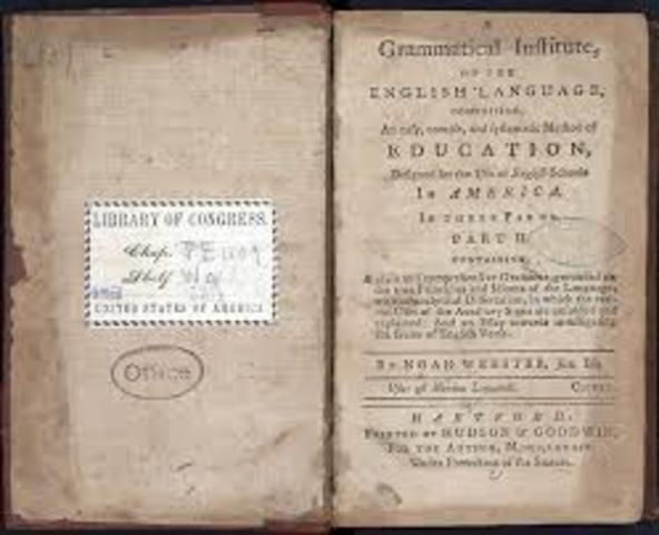 Noah Webster Publishes His Grammer Book