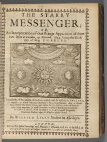 Published "The Starry Messenger" "Galileo Biography"